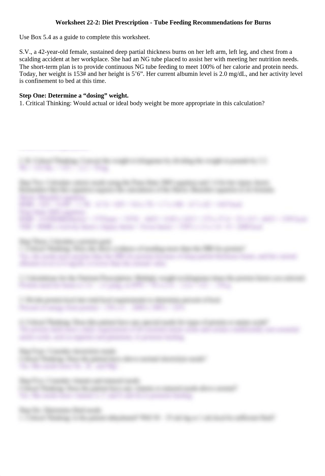 Worksheet 22-2 Diet Prescription-Tube Feeding Recommendations for Burns.docx_d6mn2esxfz1_page1