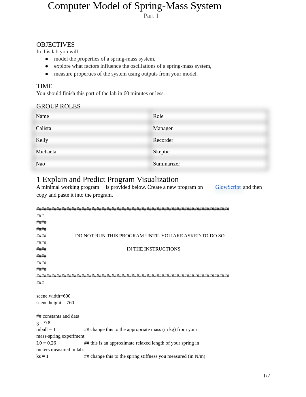 Lab 11: Computer Model of Spring-Mass System, Part 1 - Group C_d6mqpcpze1u_page1