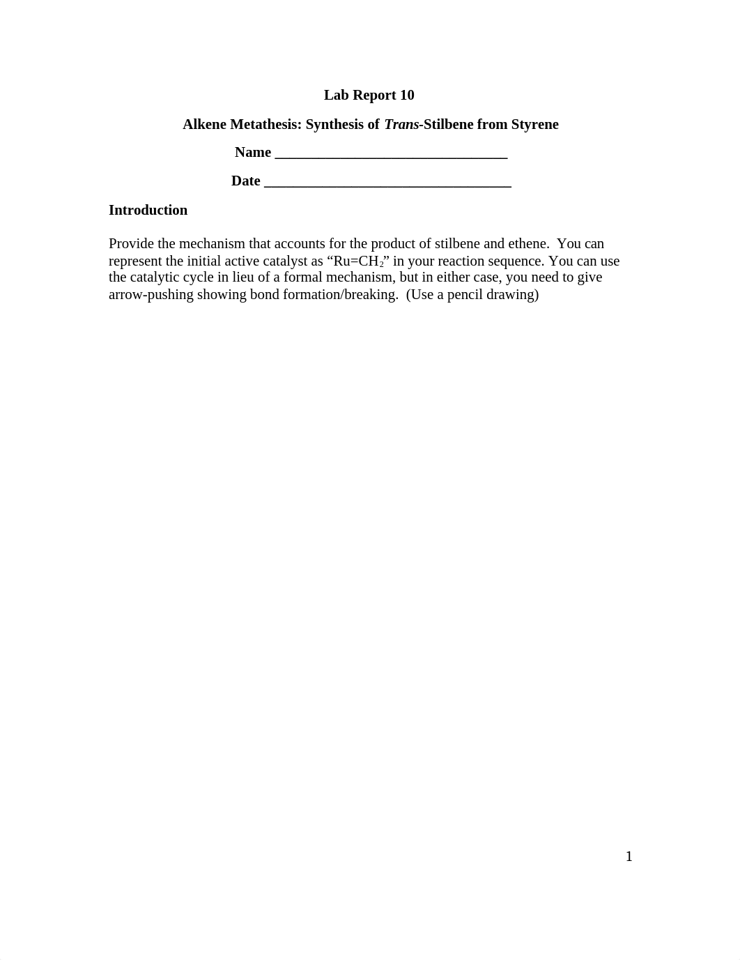 10. FA_19 Olefin Metathesis lab report sheet.docx_d6mxlh7frny_page1