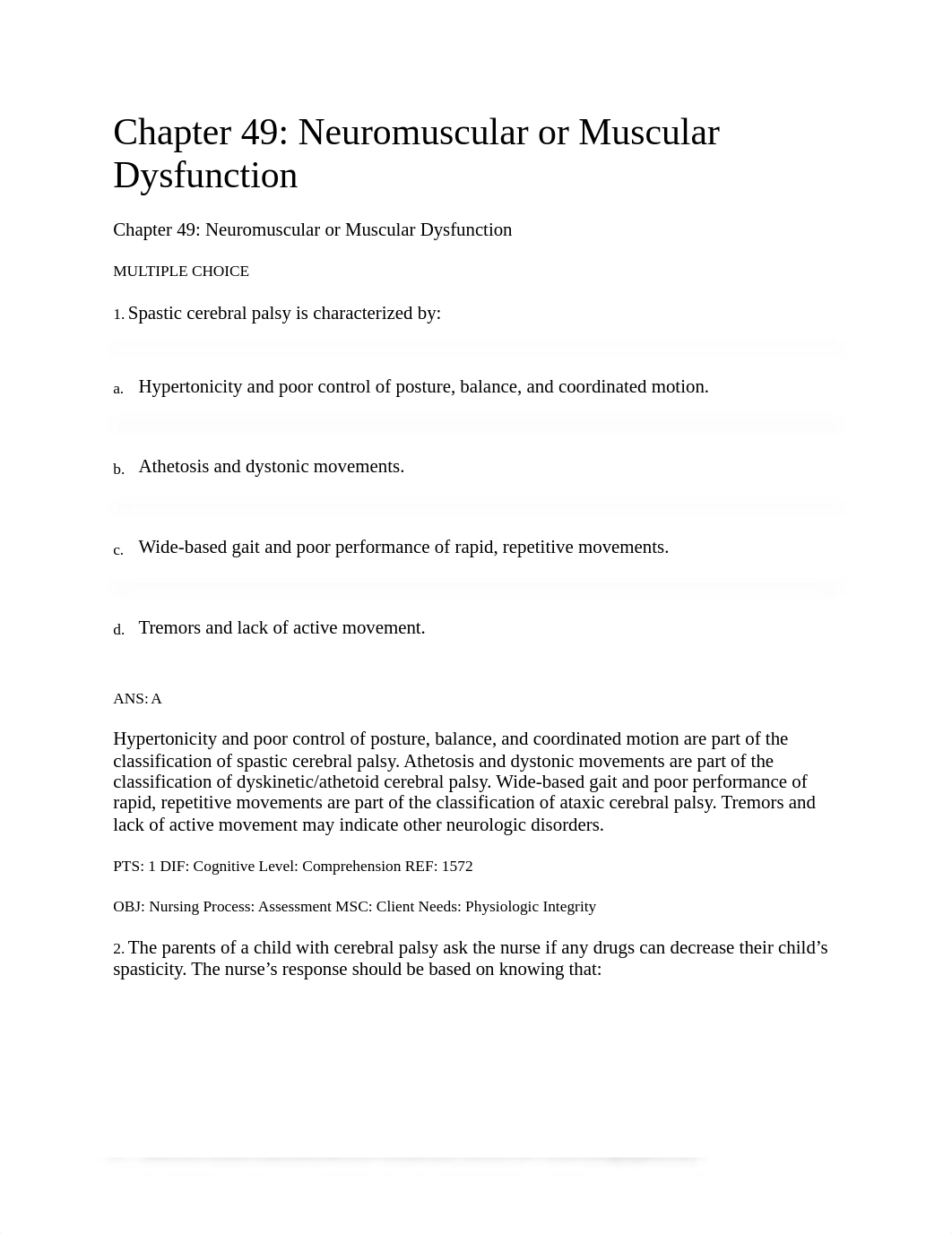 TEST BANK Chapter 49 Neuromuscular or Muscular Dysfunction.docx_d6n1iyx8wy2_page1