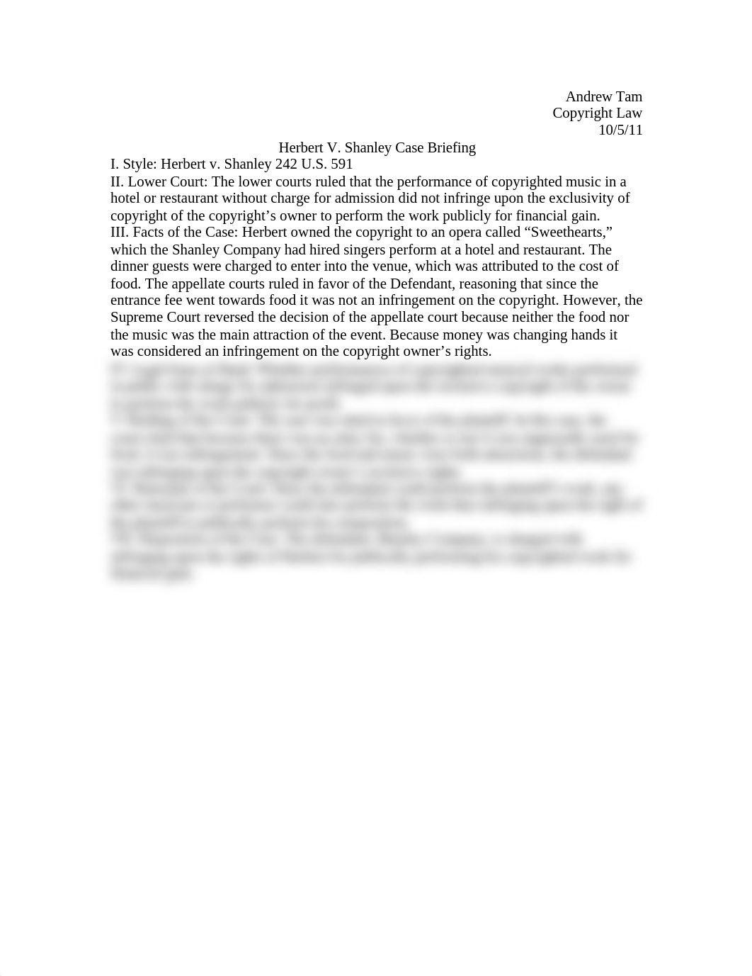 Herbert V. Shanley Case Briefing_d6ngqezjle2_page1