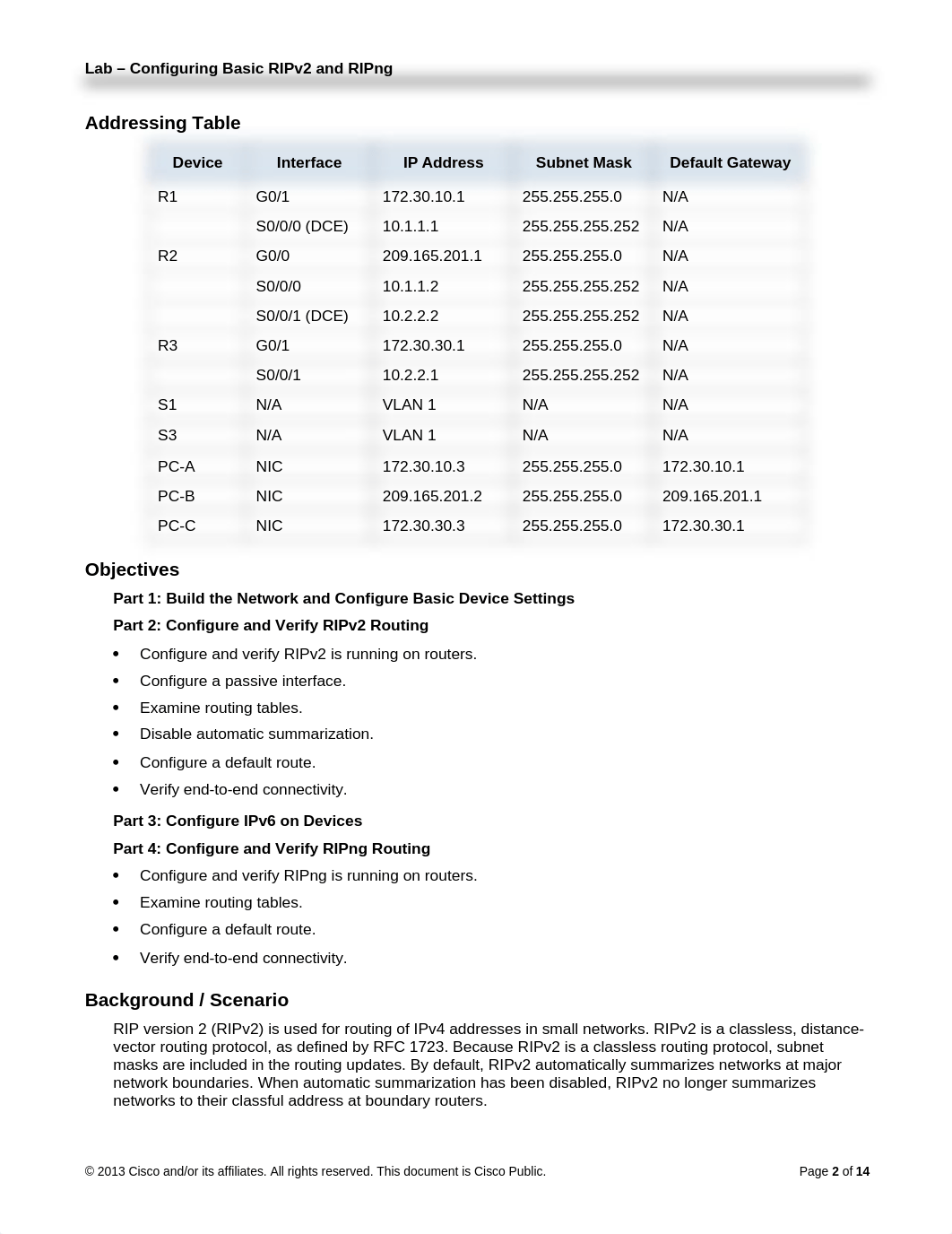 7.3.2.4 Lab - Configuring Basic RIPv2 and RIPng_d6np6176u20_page2