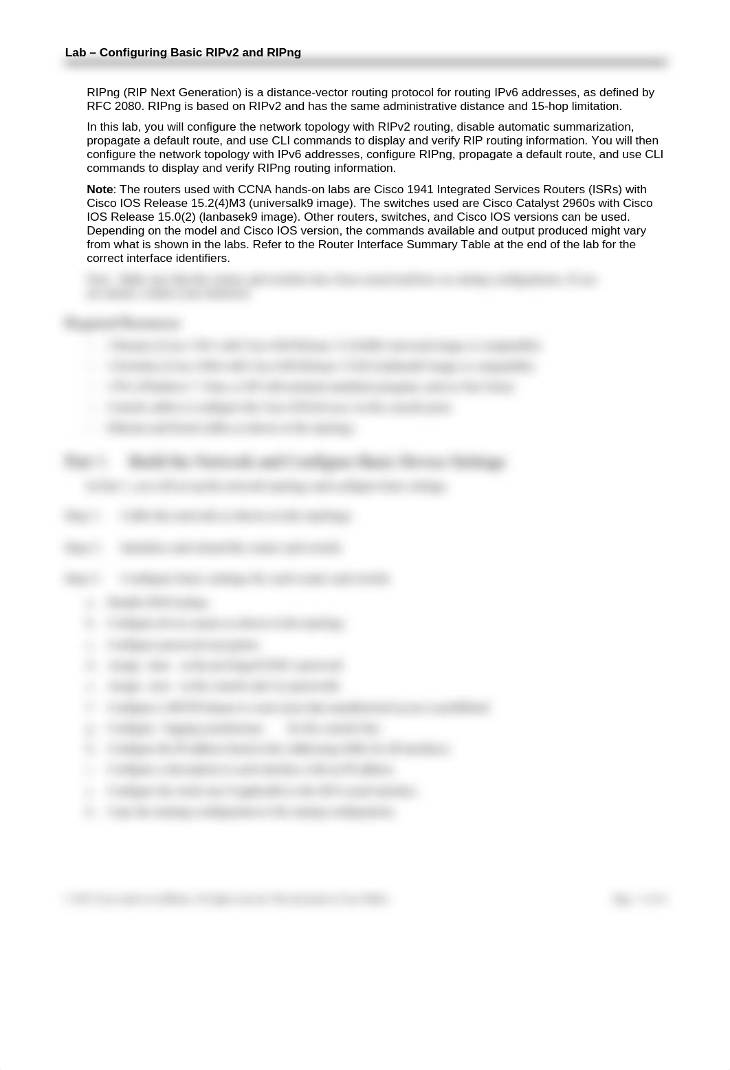 7.3.2.4 Lab - Configuring Basic RIPv2 and RIPng_d6np6176u20_page3