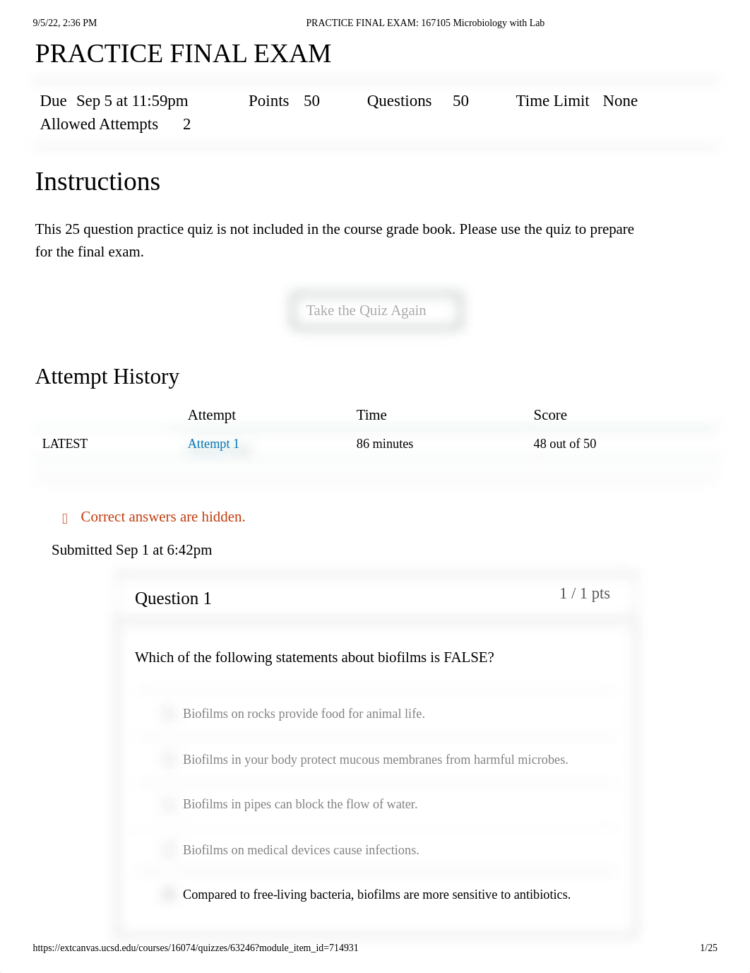 PRACTICE FINAL EXAM_ 167105 Microbiology with Lab.pdf_d6nw08uek4t_page1