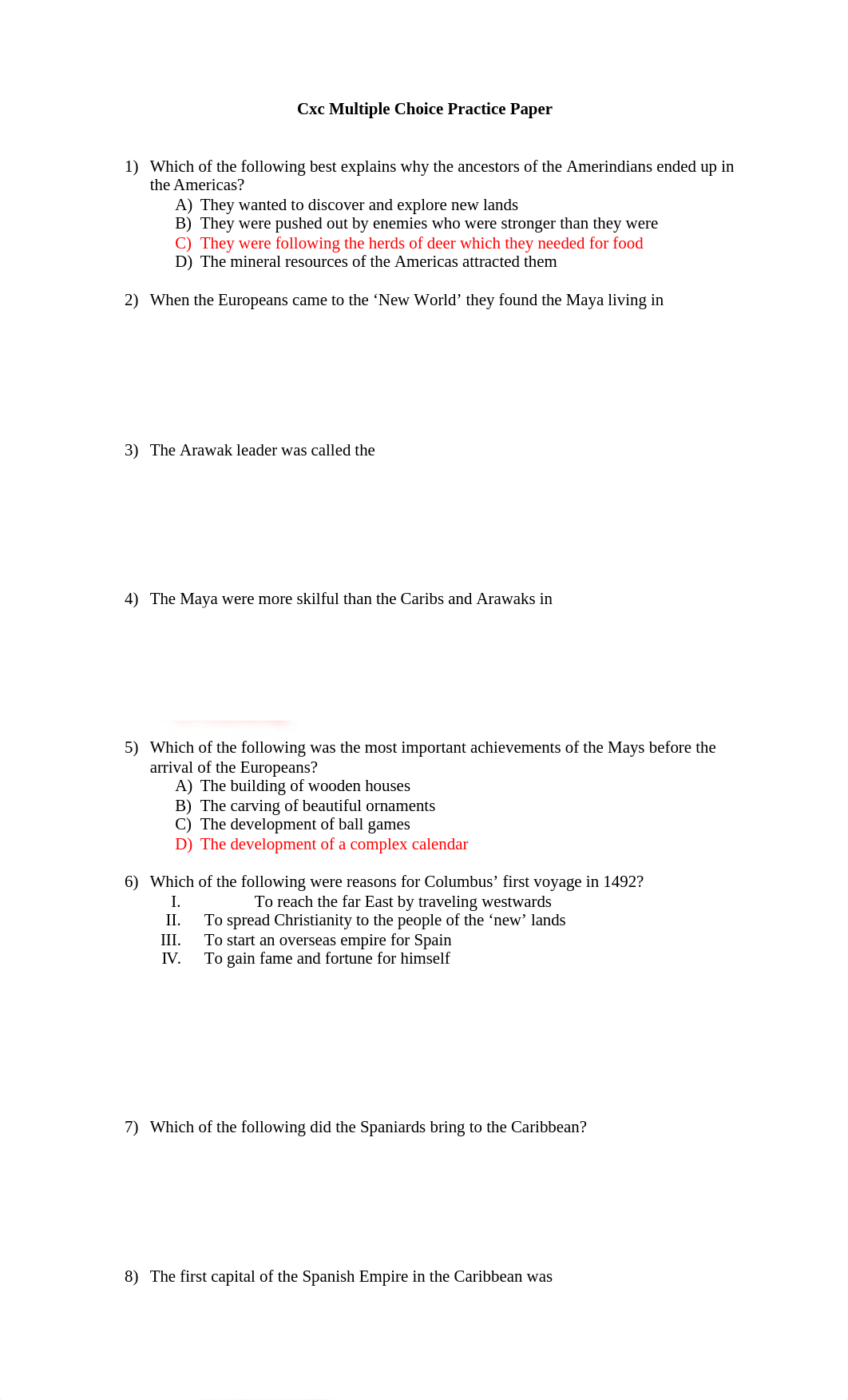 CXC Multiple Choice Practice Paper.doc_d6nw4b75icm_page1