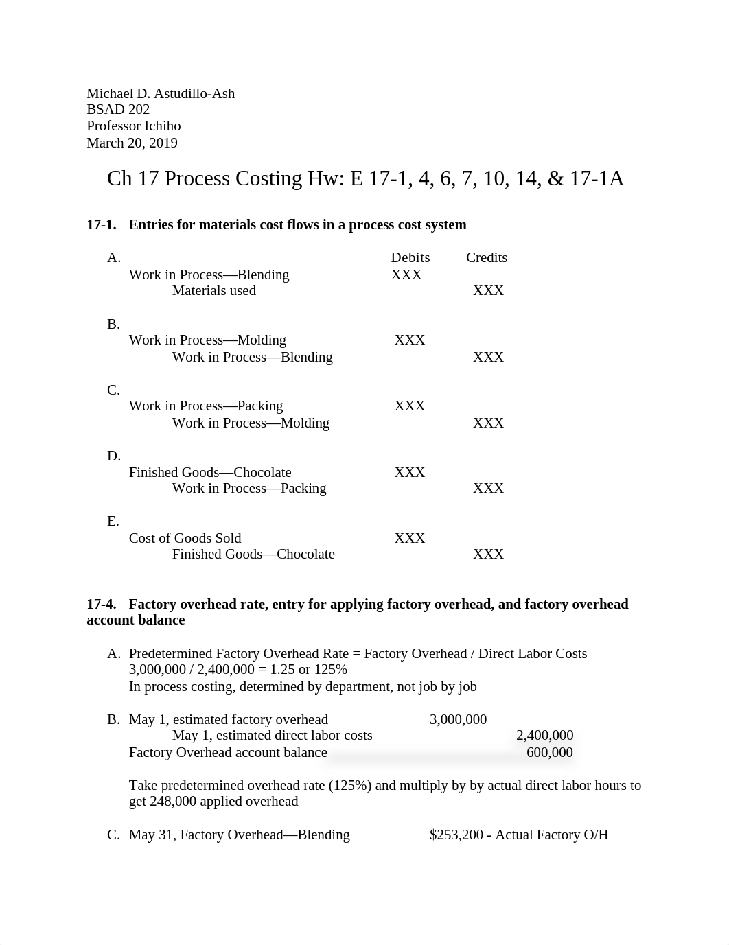 CH 17 Process Costing HW: E 17-1, 4, 6, 7, 10, 14, & P 17-1A_d6o0nd7x4bw_page1