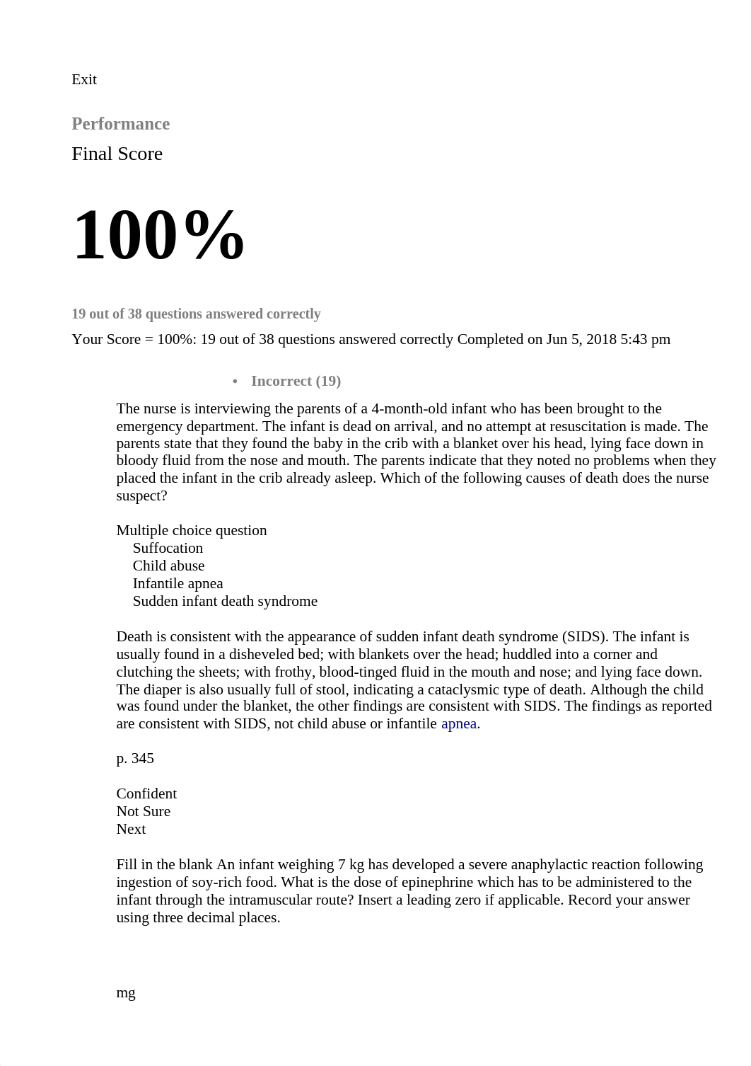 unit 10 -2 Elsevier Adaptive Quizzing - Quiz performance.html_d6ofhqw87bo_page1