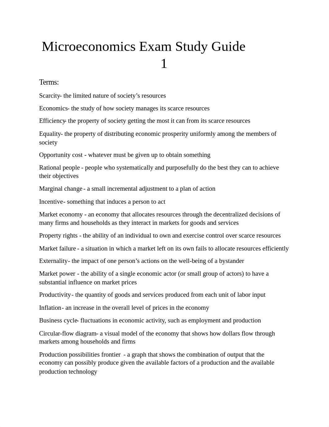 Microeconomics Exam Study Guide 1_d6omjkngr4b_page1