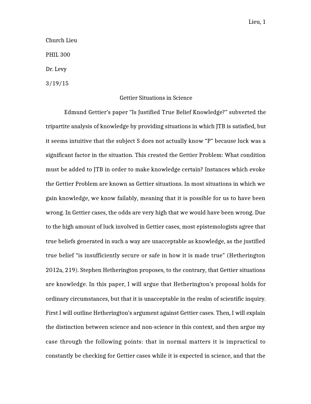 CSULA PHIL 300 Essay - Gettier Situations in Science.docx_d6ou8sruzcw_page1