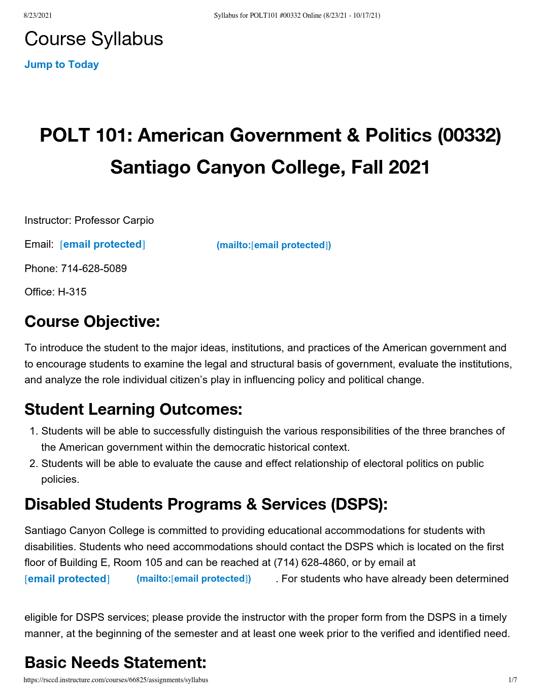 Syllabus for POLT101 #00332 Online (8_23_21 - 10_17_21).pdf_d6ouf51rhk5_page1