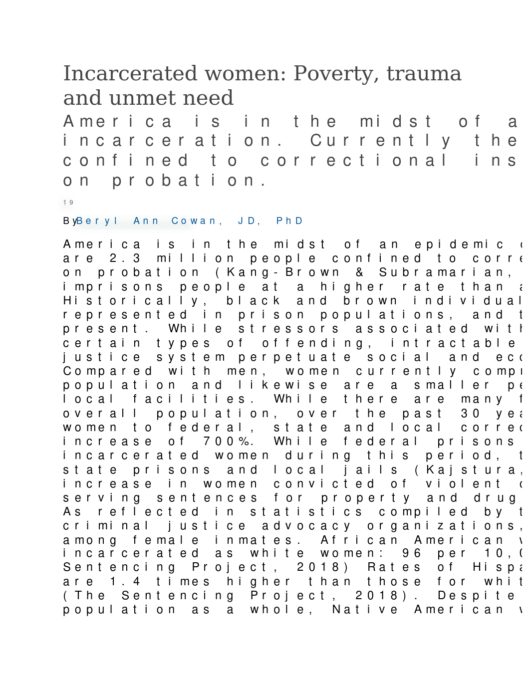 Incarcerated women Poverty, trauma and unmet need.docx_d6p1xy6gwdo_page1