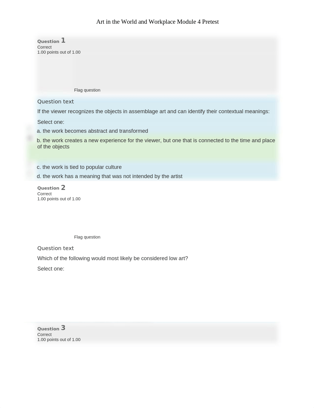 Art in the World and Workplace Module 4 Pretest.docx_d6pg88i50ou_page1