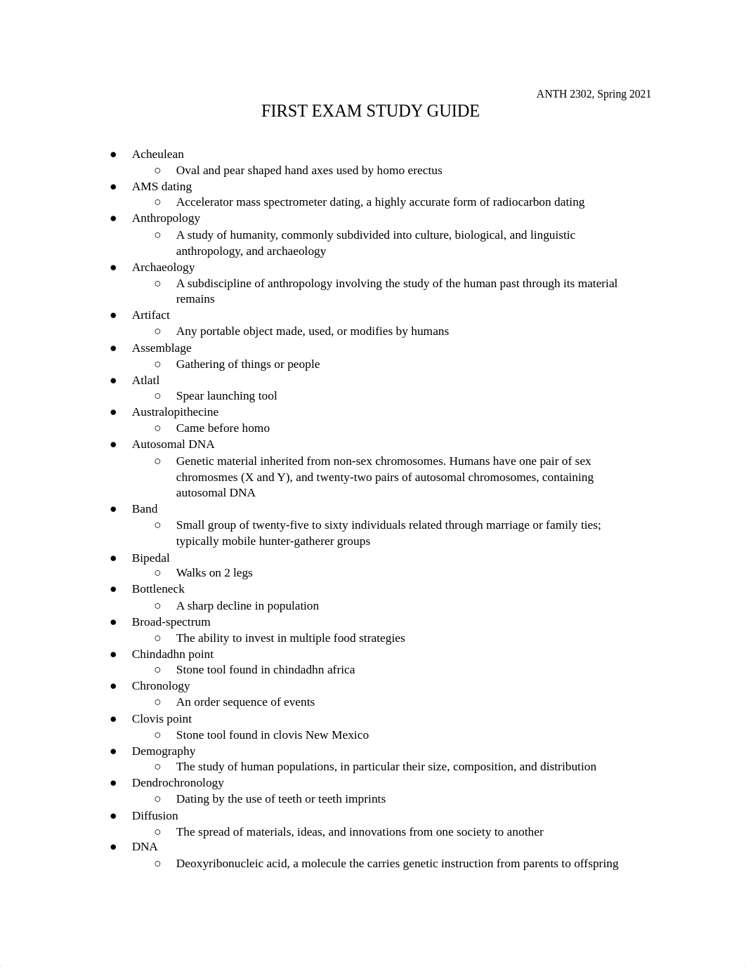 ANTH 2302 FIRST EXAM STUDY GUIDE.docx_d6qhzredij8_page1