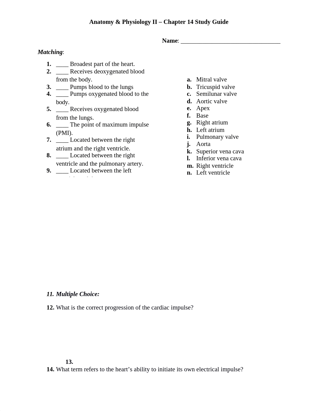 Anatomy & Physiology II - Chapter 14 Study Guide.docx_d6qq8f4kn2i_page1