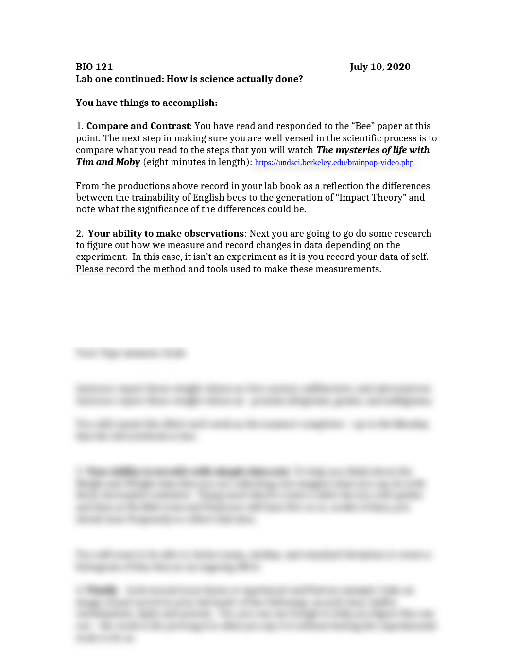 BIO 121 Lab One - Pt II (2020).docx_d6qqlf817ep_page1