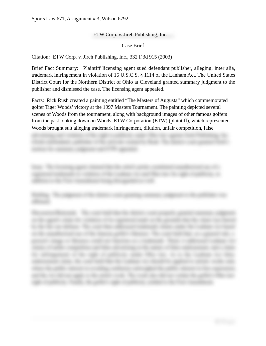 Sports Law 671, Assignment # 3, Wilson 6792.docx_d6r1649rcme_page1