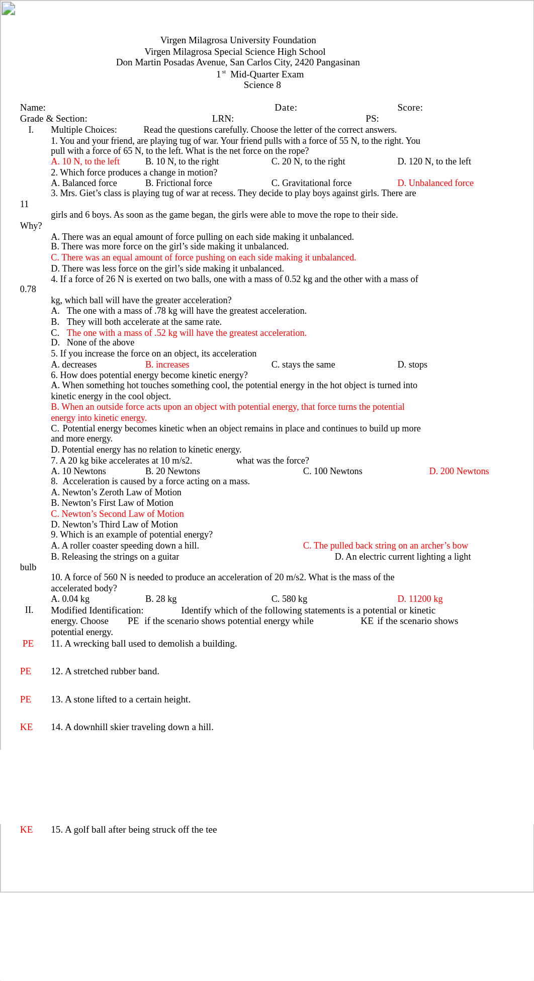 1st Mid-Quarter Exam Science 8.docx_d6r77rc3dic_page1