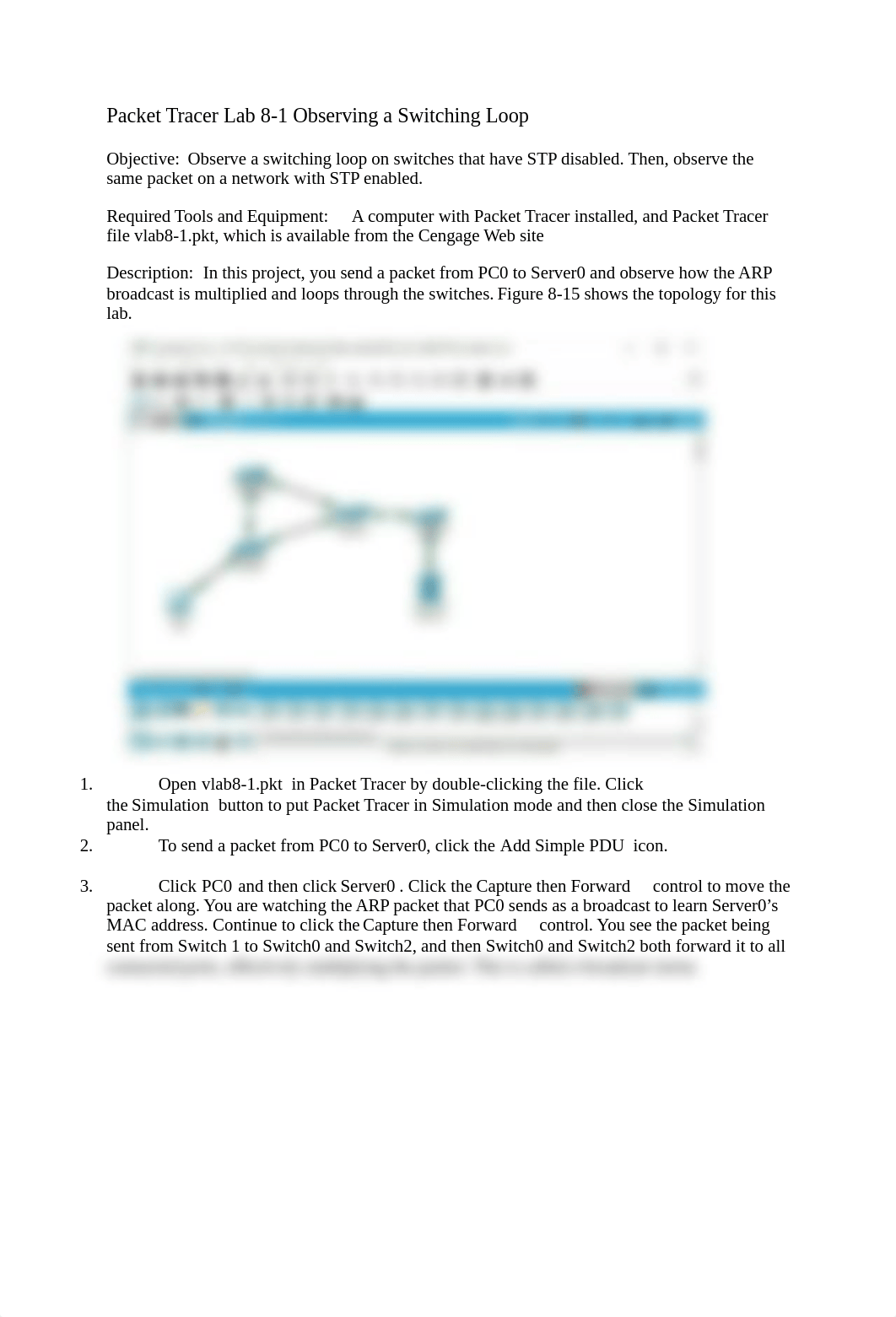 Packet Tracer Lab 8-1 Observing a Switching Loop.docx_d6rfle768z4_page1