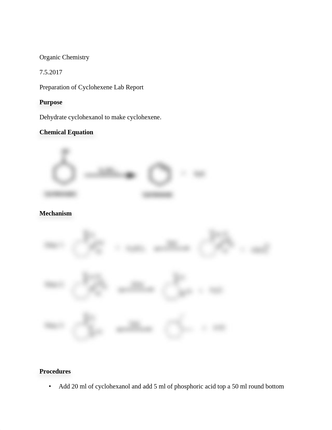 Preparation of Cyclohexene Lab Report .docx_d6rwfl2dau1_page1