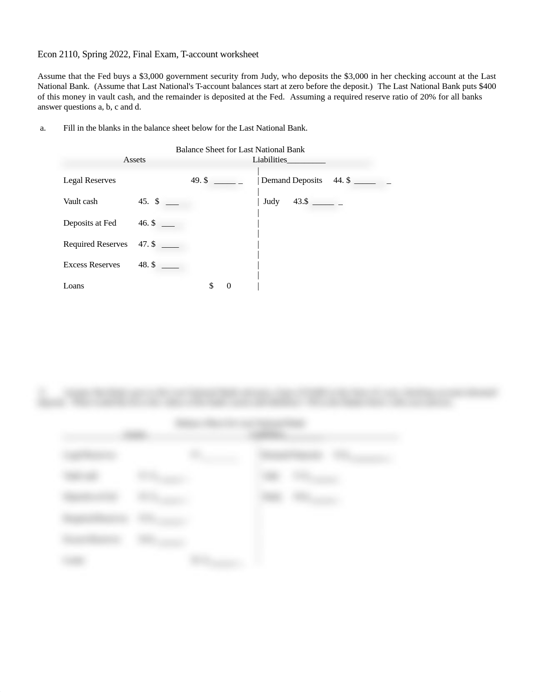 worksheet Final exam spring 2022 T-account.doc_d6sxvhb5kyt_page1