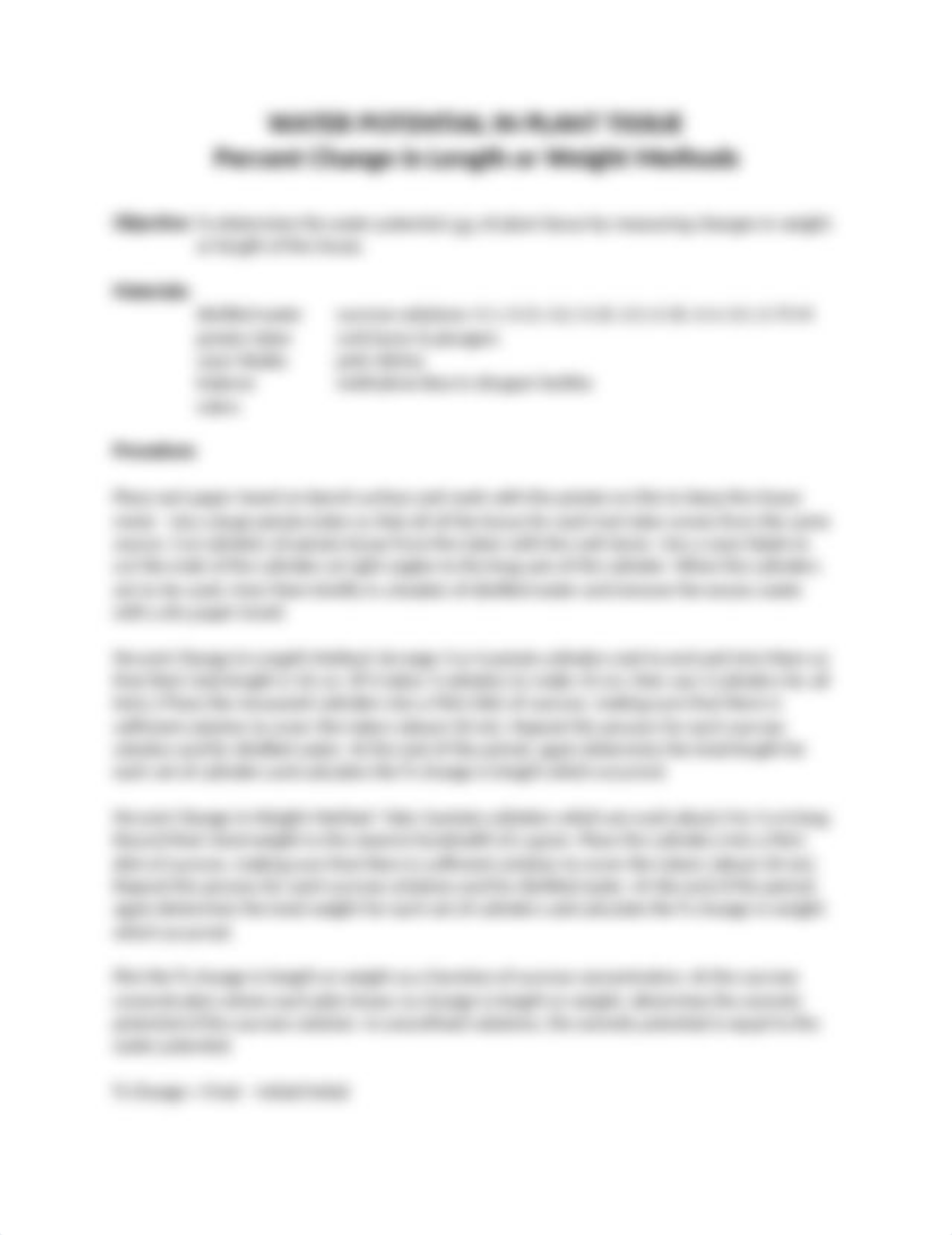 Water Potential in Plant Tissue - Percent Change Methods.doc_d6szvztx2df_page1