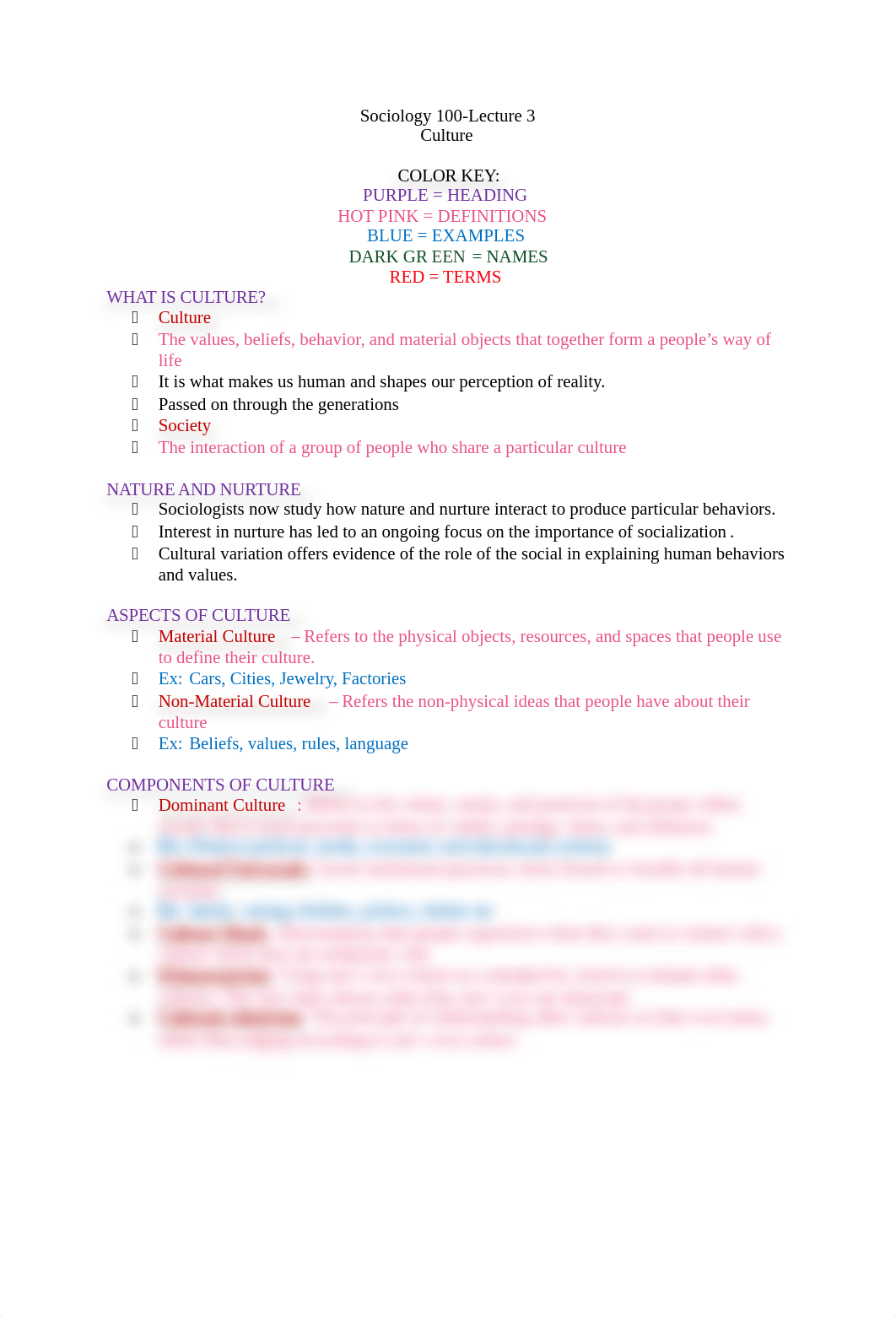 Sociology 100-Lecture 3 Culture.docx_d6tmq68uwpq_page1