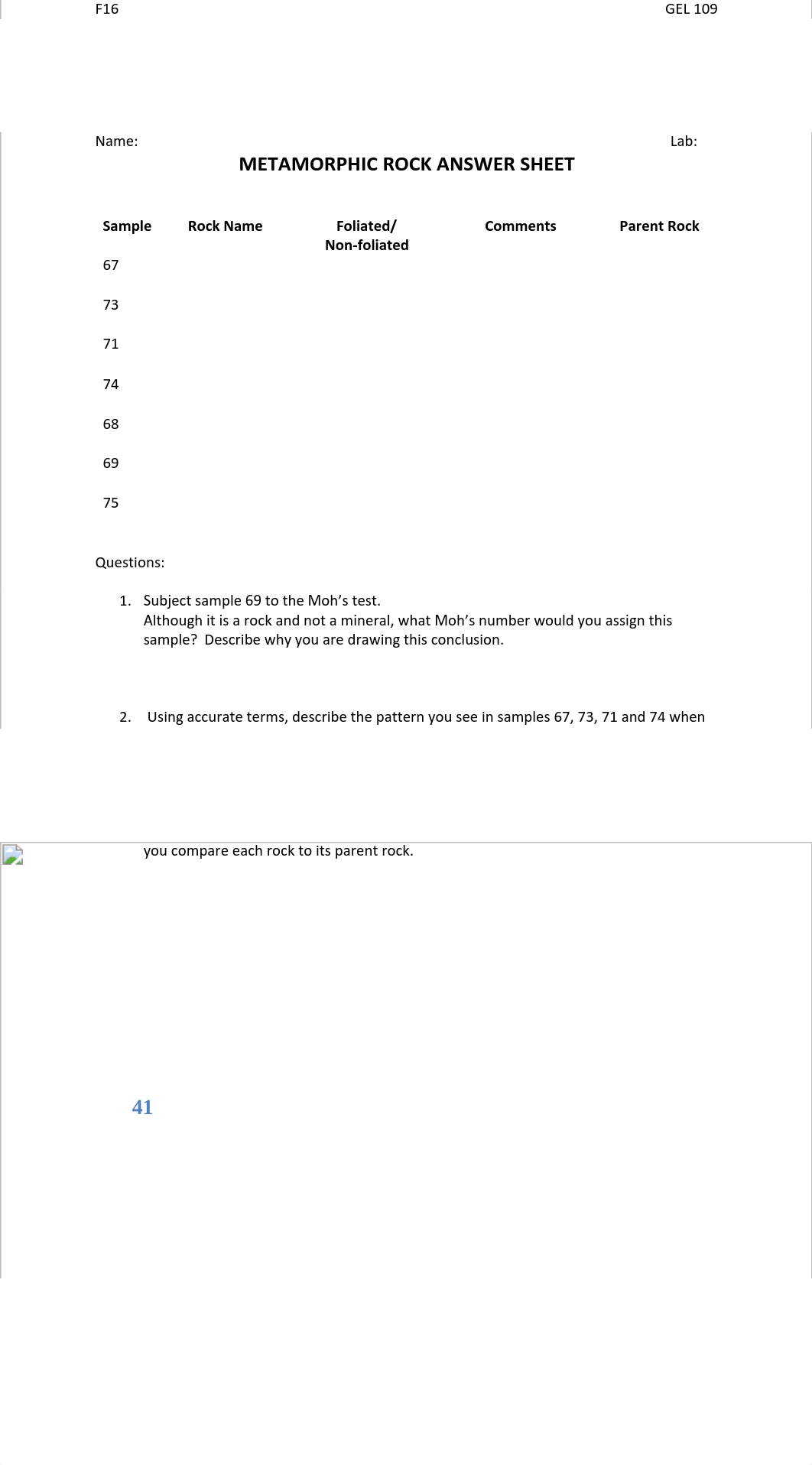 Metamorphic Rock Answer Sheet.pdf_d6ty7qzvu13_page1