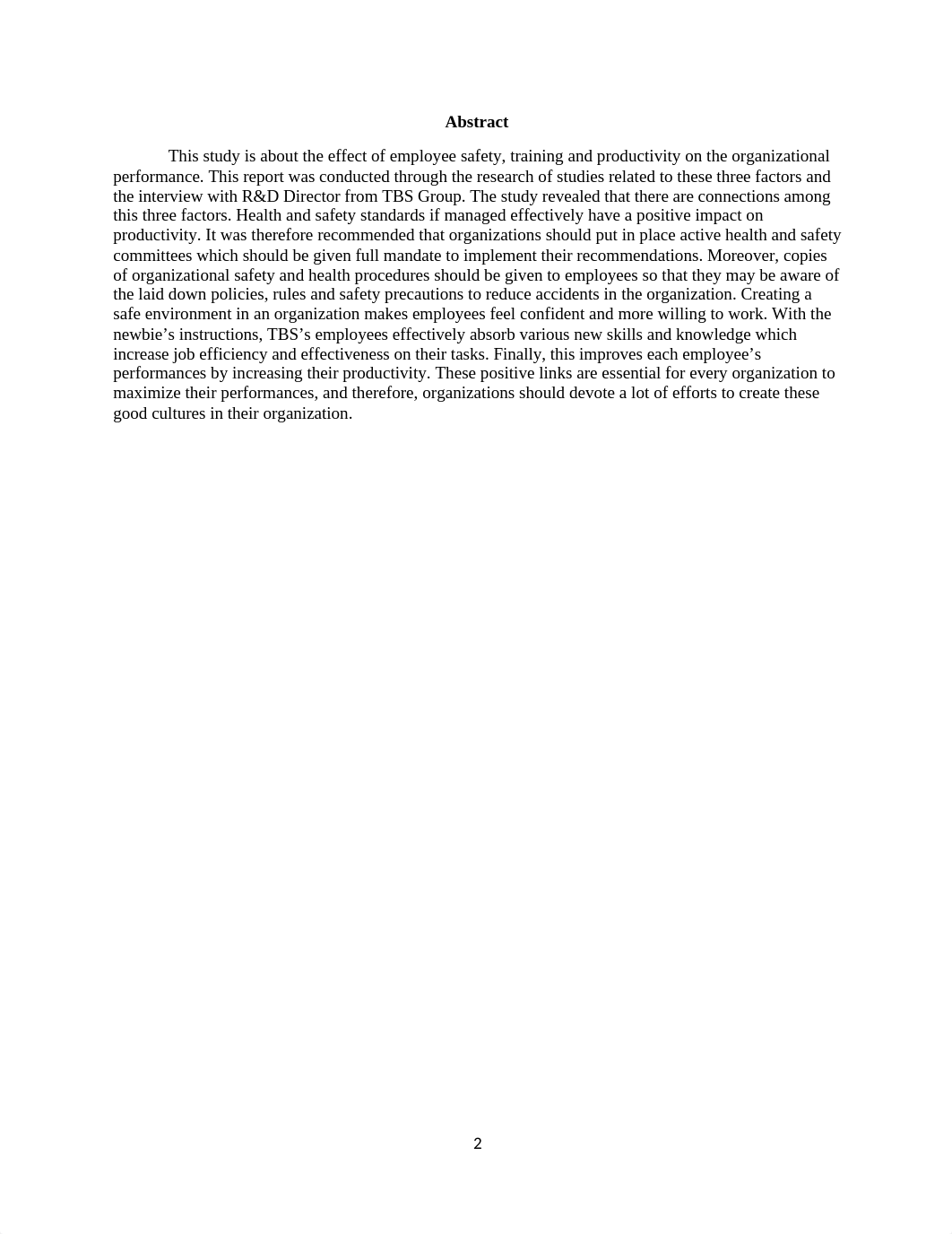 Organization Behavior_s Report Employee productivity, Safety and Training_d6tz5ksj896_page2