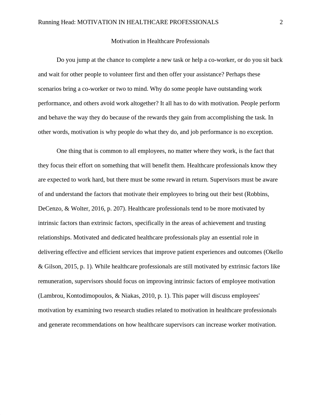 Motivation in Healthcare Professionals Term Paper - Holben.docx_d6v5i4s3bsb_page2