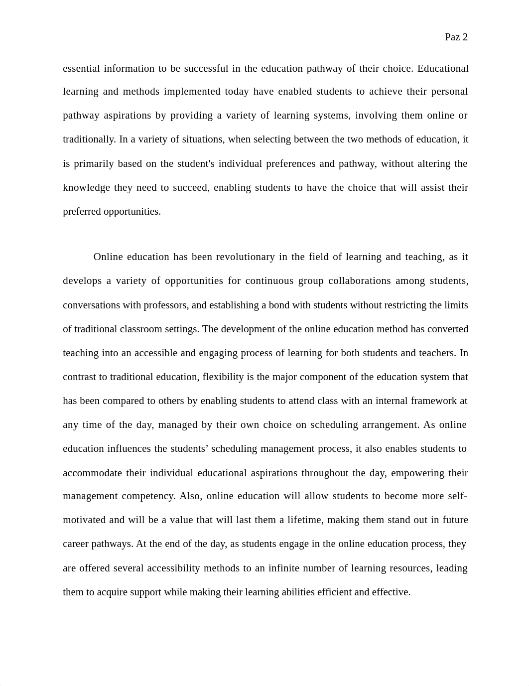 Traditional Education or Online Learning Essay - Melanny Paz C.docx_d6vei32416g_page2