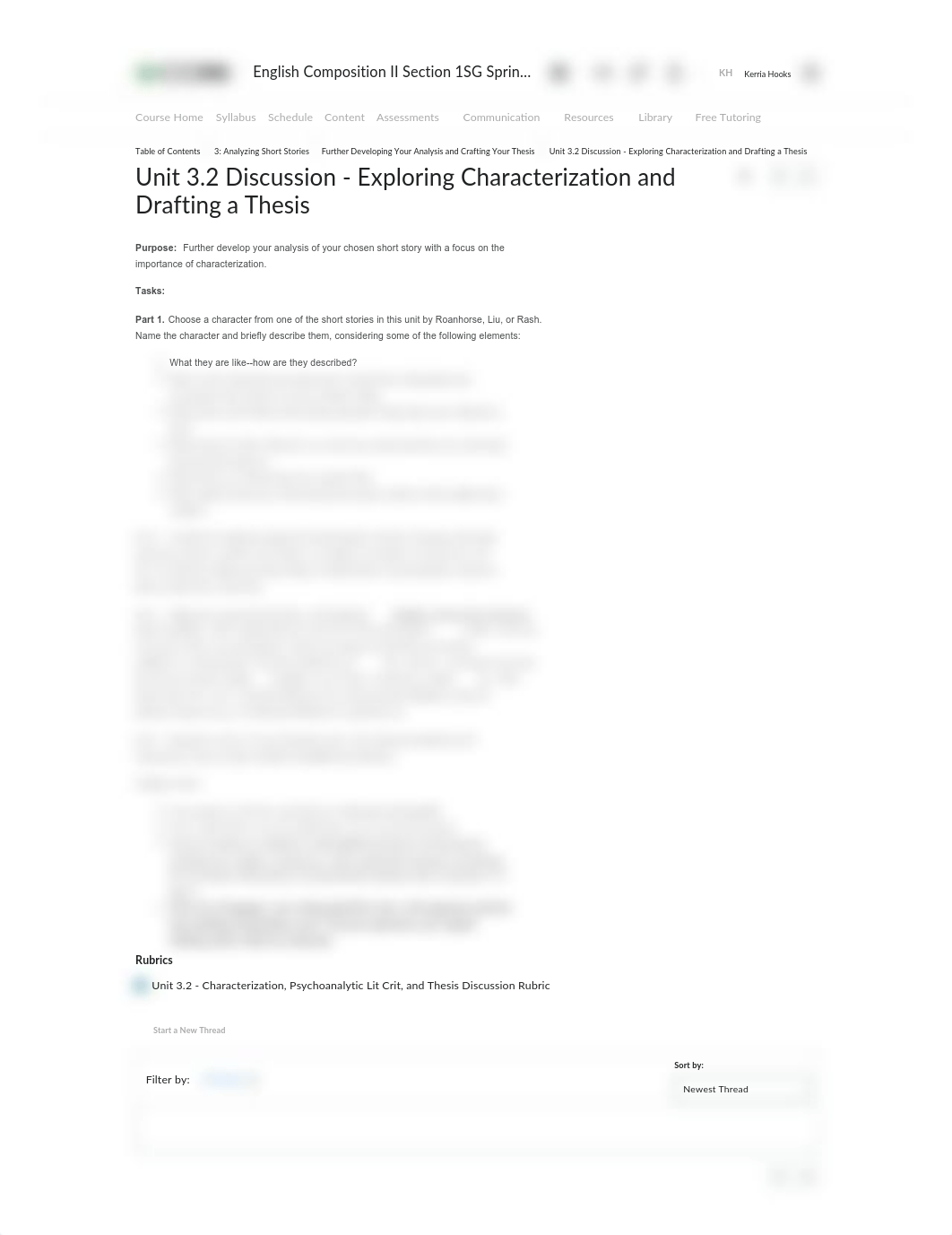 Unit 3.2 Discussion - Exploring Characterization and Drafting a Thesis - English Composition II Sect_d6vjfi8ou97_page1