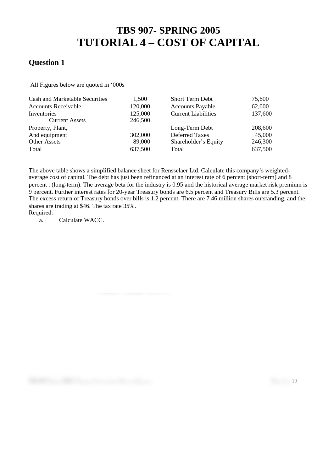 Spring 2005 -Questions for TBS 907 Tutorial 4- Cost of Capit_d6vnigk4xv8_page1