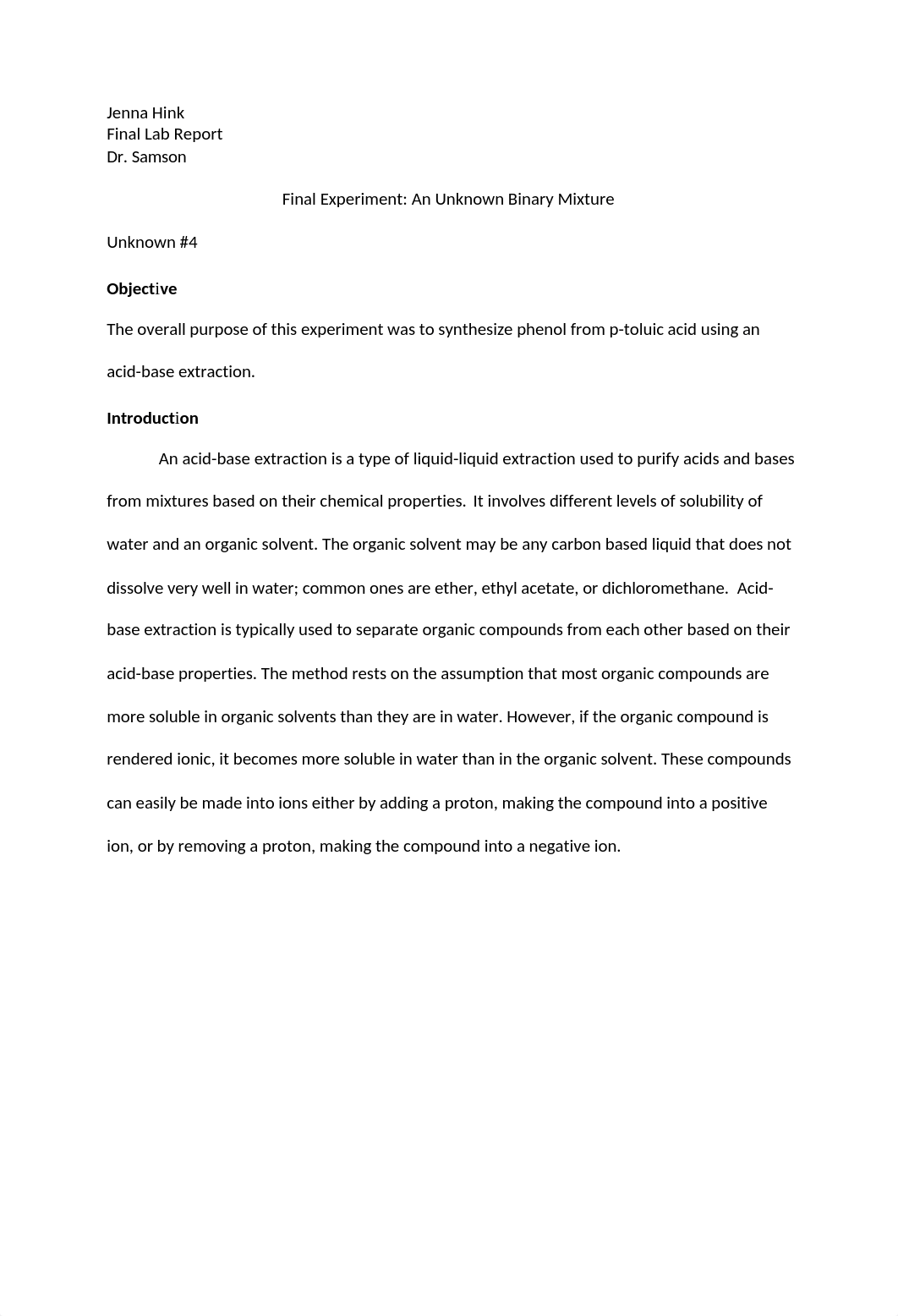 Lab report 4 orgo .docx_d6wb6z96rq2_page1