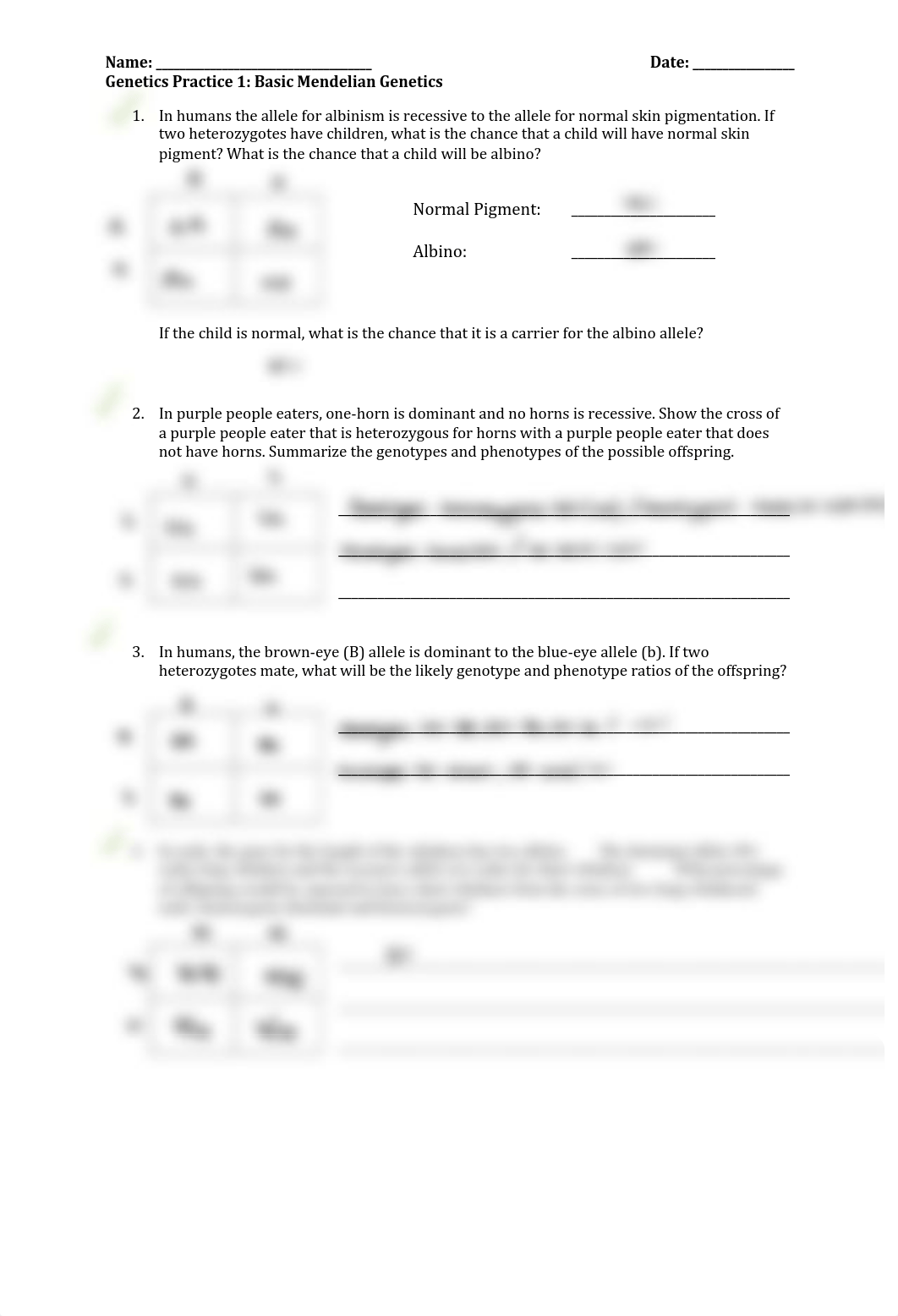 Genetics Practice 1 - Basic Mendelian Genetics.pdf_d6wi7u9q171_page1