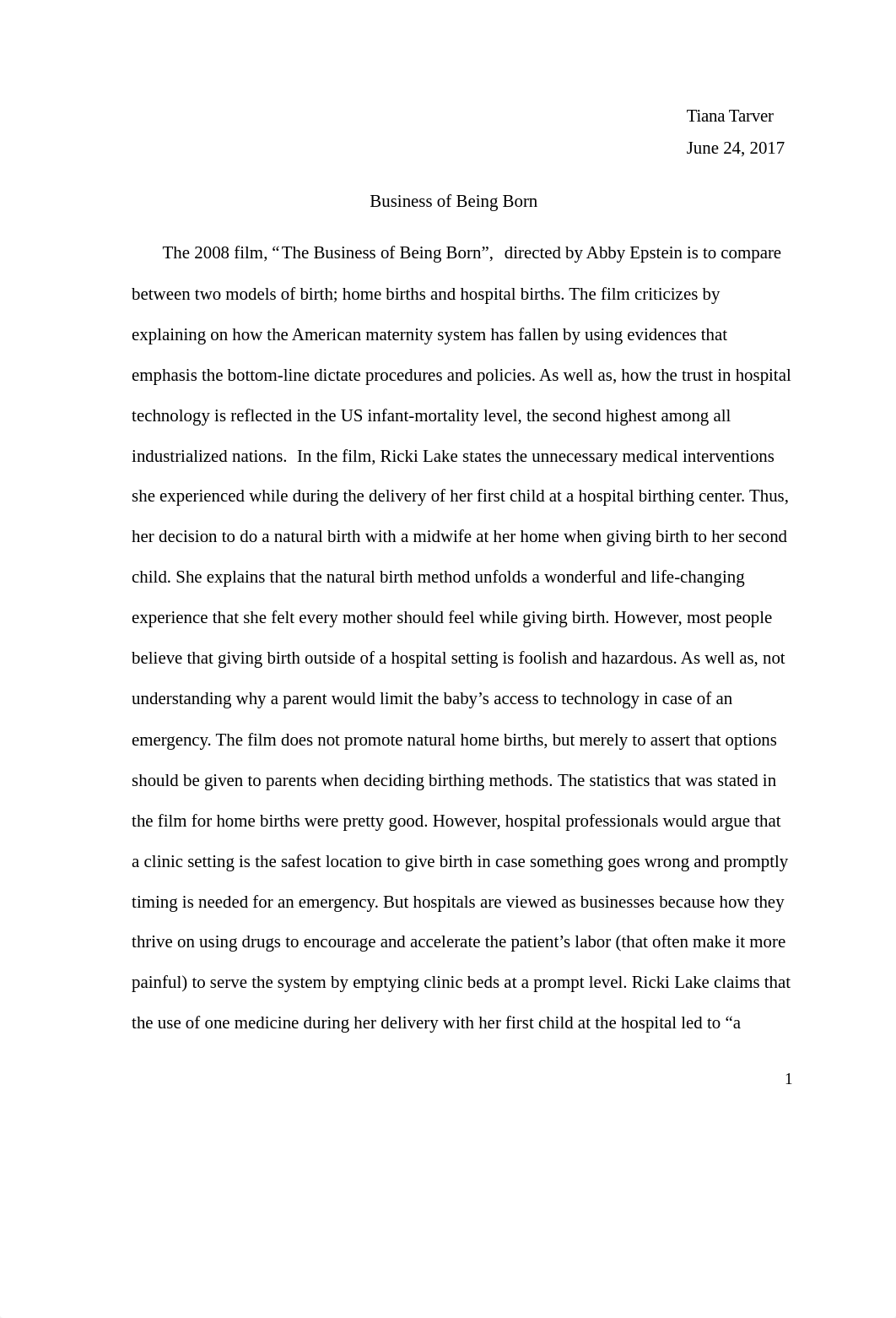 Business birth essay.docx_d6wltwm02mi_page1