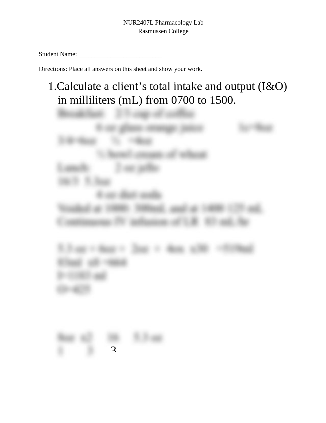 Dosage Calculation Week 9 Final Dosage Calculation Pharm  new 2022.docx_d6wus9bstgb_page1