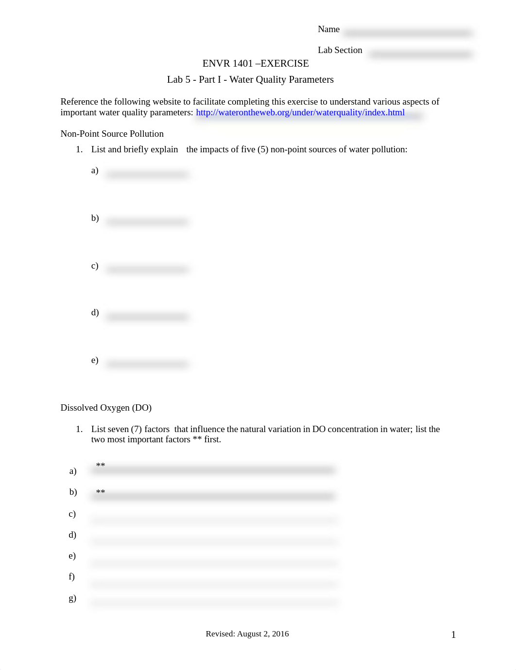 Lab 5 - Part I - Water Quality Parameters (Prior to Class).pdf_d6x16xmggf4_page1