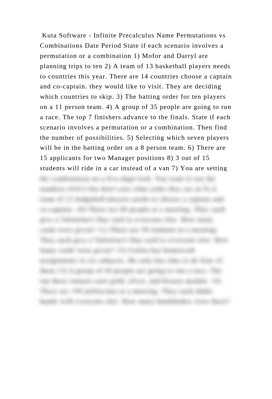 Kuta Software - Infinite Precalculus Name Permutations vs Combination.docx_d6xfa5v5kpt_page2