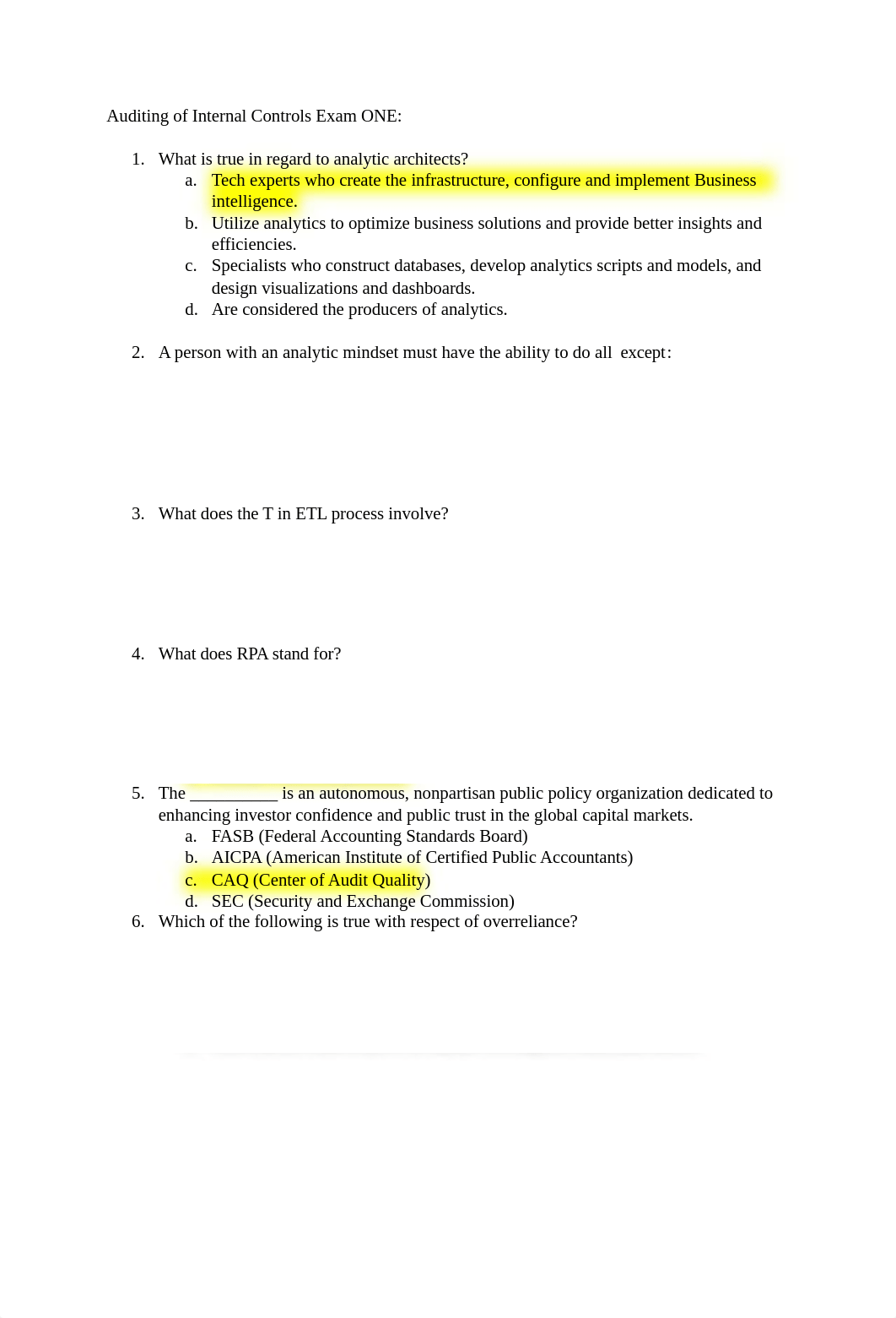 Auditing of Internal Controls Practice Exam ONE.docx_d6xow5pcieq_page1