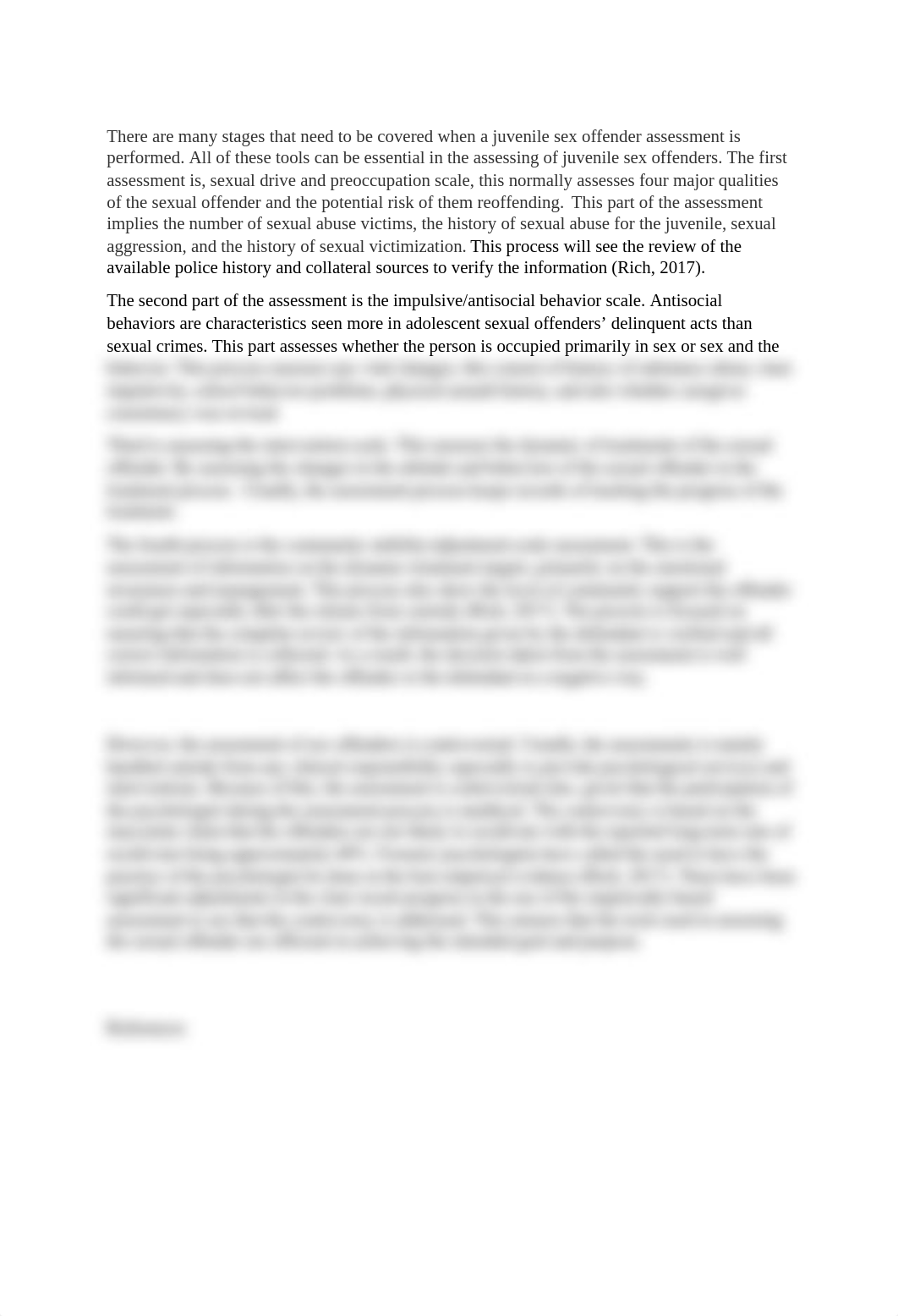 Describe the process of juvenile sex offender assessment. Why is assessment of sex offenders controv_d6y1pl2201a_page1