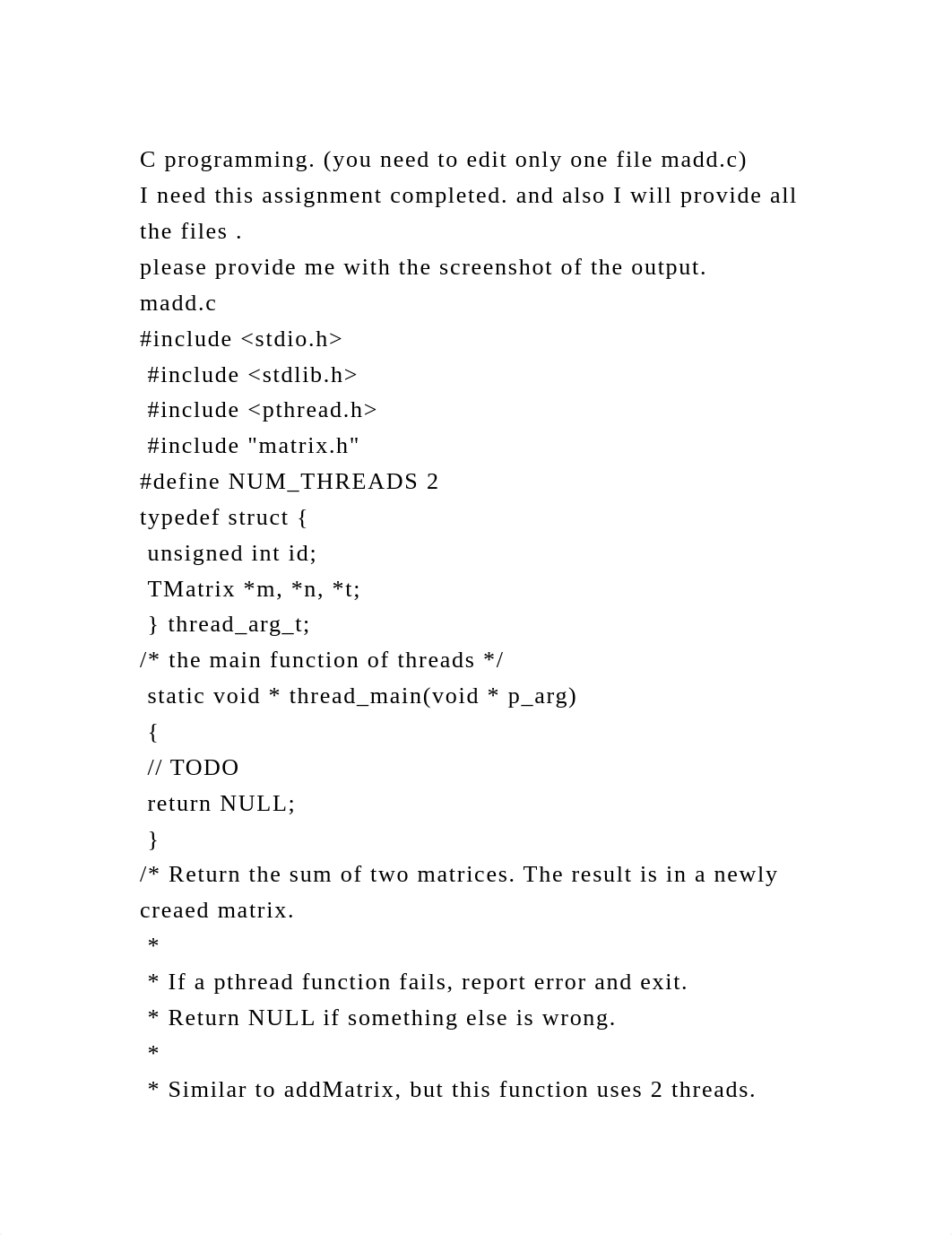 C programming. (you need to edit only one file madd.c)I need this .docx_d6y8gu7vl92_page2