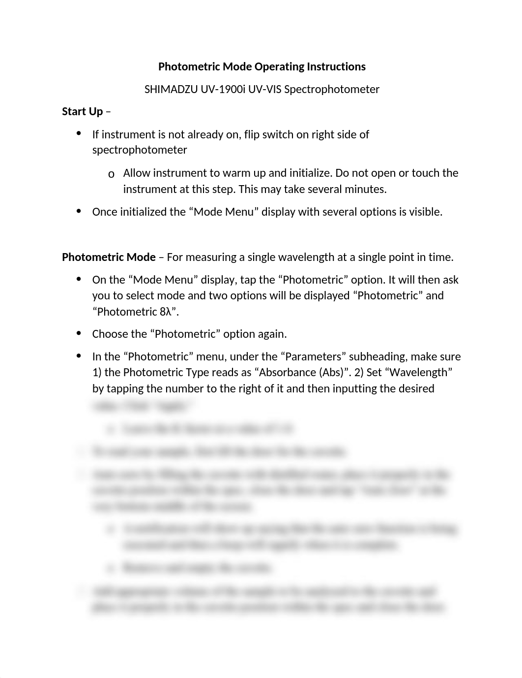 Photometric Mode Shimadzu Spec Instructions.docx_d6yo2lo8so6_page1