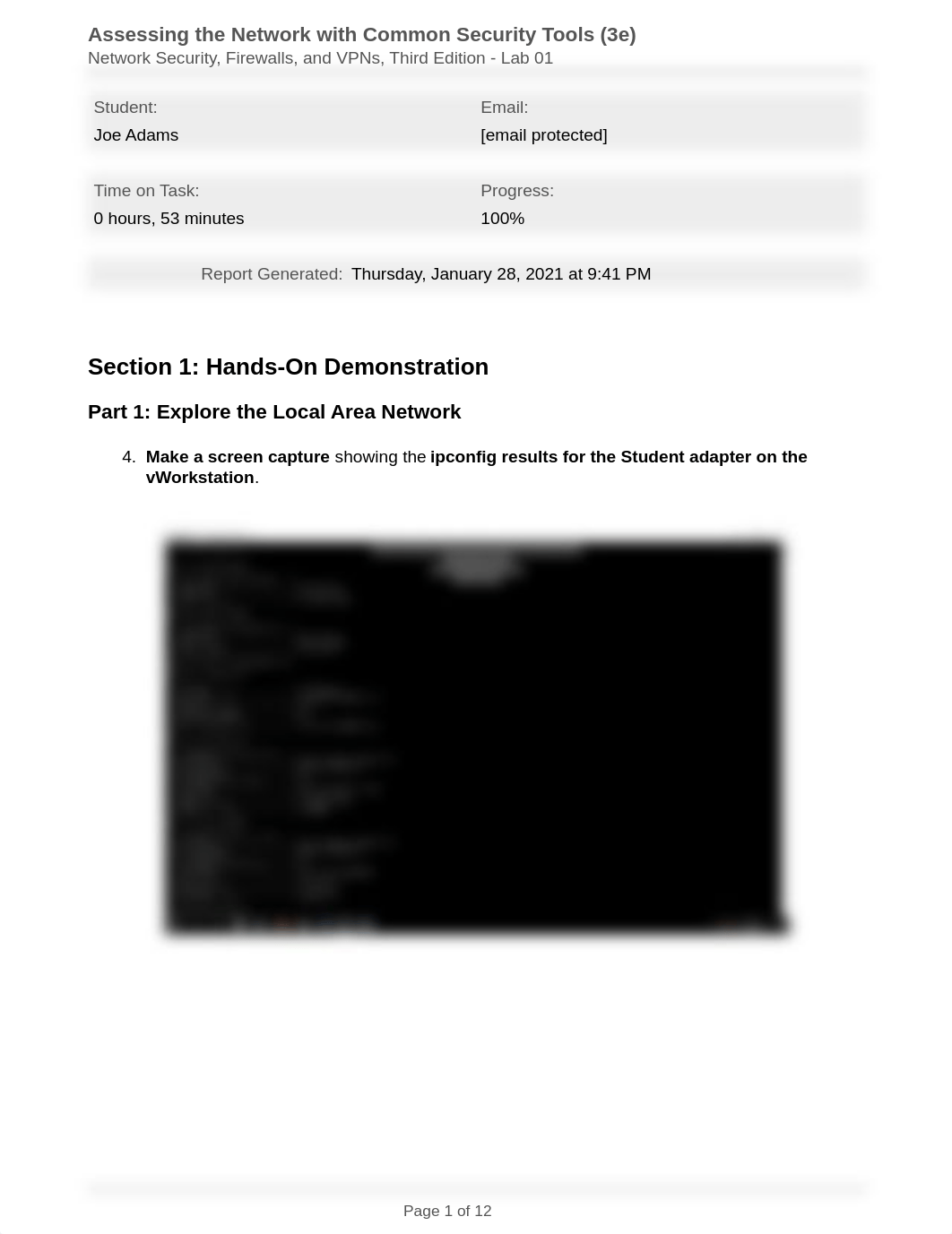 LAB 1 ASSESSING THE NETWORK WITH COMMON SECURITY TOOLS.pdf_d6zthfmhx8l_page1