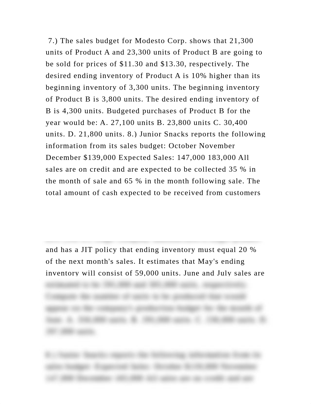 7.) The sales budget for Modesto Corp. shows that 21,300 units of Pro.docx_d70a9io2grv_page2