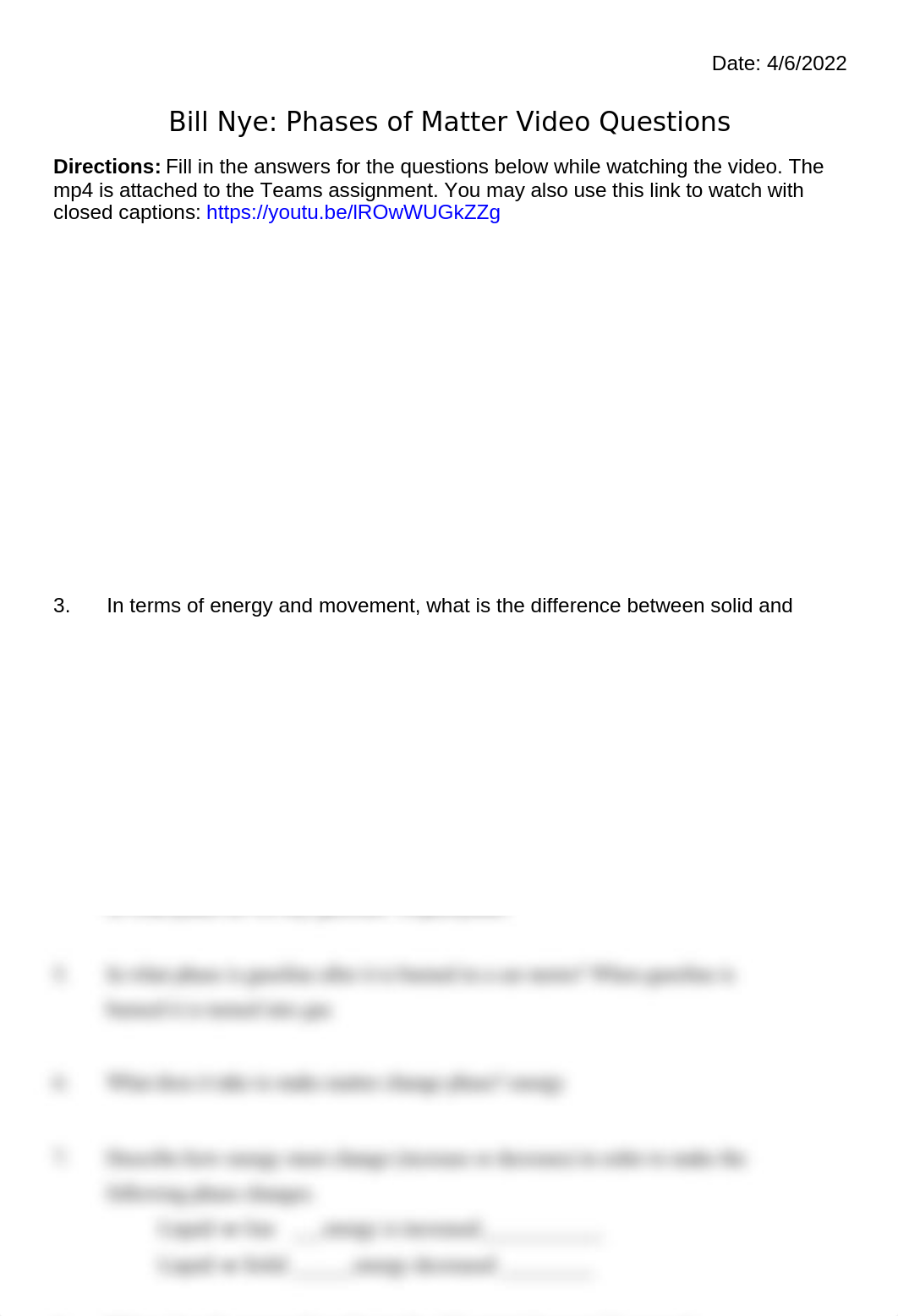 Bill Nye-Phases of Matter Worksheet.docx_d70mig7b7h3_page1