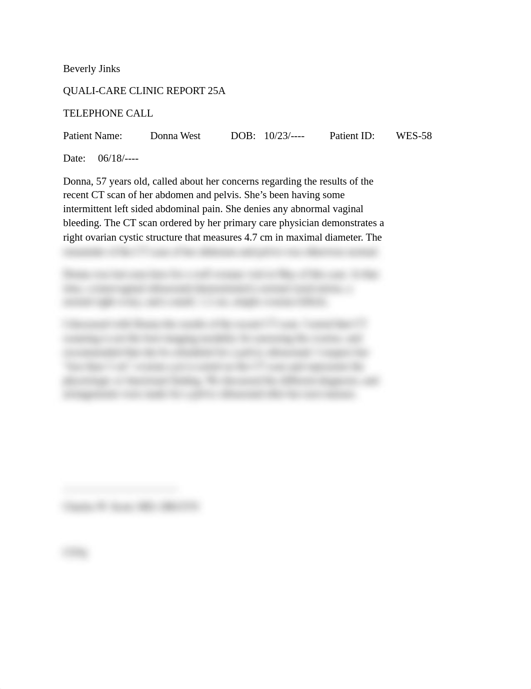 jinks transcription quali-care clinic report 25A telephone call.docx_d71eddb1p82_page1