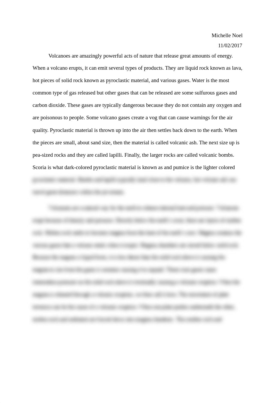 Michelle Noel Week 2 Earth Science Volcanoes excercise.docx_d71mbtp18aq_page1