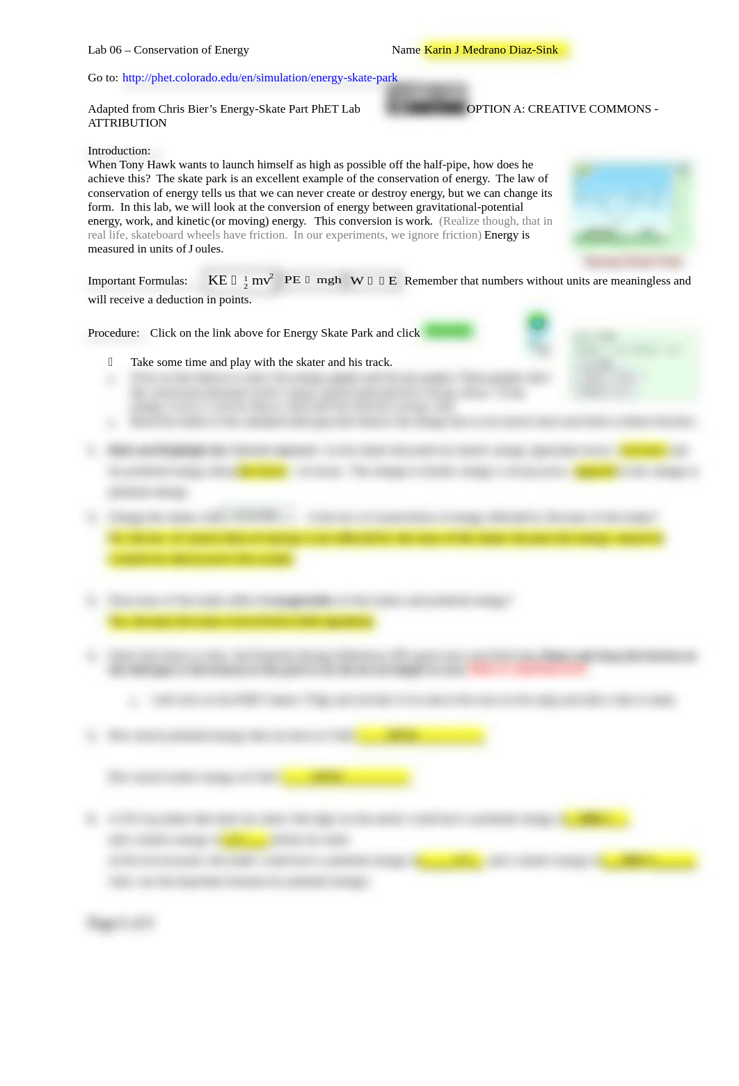 Karin J Medrano Diaz- Sink Lab 06 - Conservation of Energy.doc_d72gt9btw02_page1