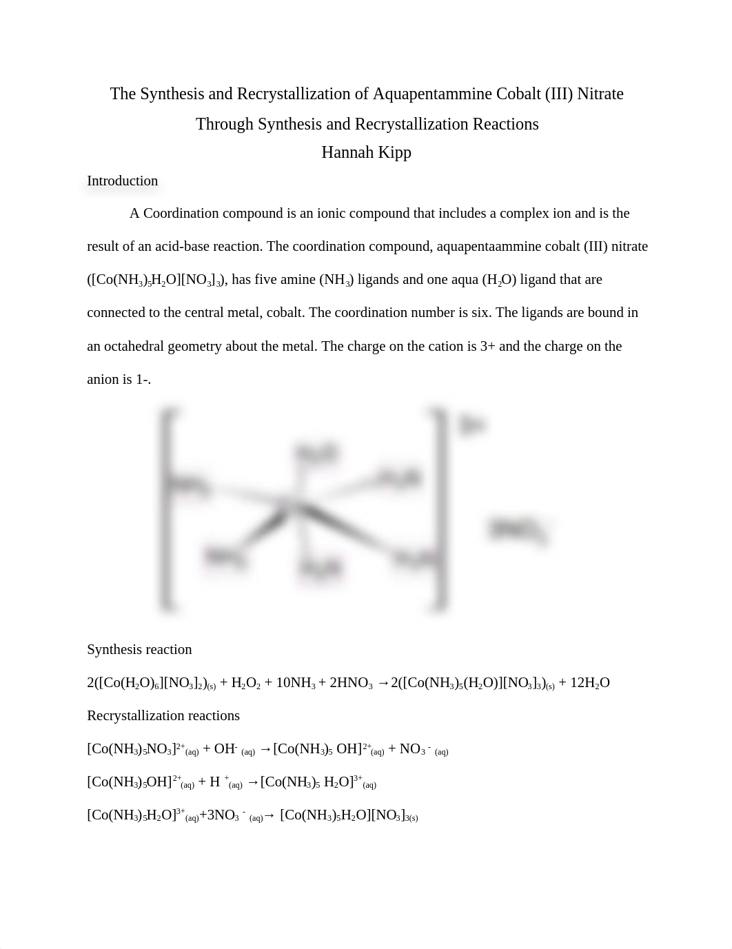 The Synthesis and Recrystallization of Aquapentammine Cobalt.docx_d72hu3hv3dx_page1