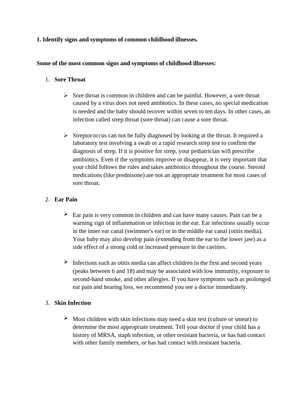 Identify signs and symptoms of common childhood illnesses.docx_d732kfg3s49_page1